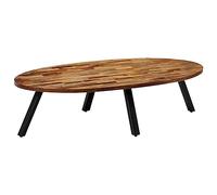 vidaXL Table Basse Teck Recyclé Massif Ovale Meuble de Salon Table de Canapé