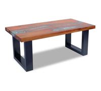 vidaXL Table basse Teck Résine 100 x 50 cm Multicolore G