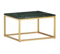 vidaXL Table basse Vert 60x60x35 cm Pierre véritable et texture marbre