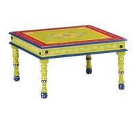 vidaXL Table basse vert bois de manguier massif peint à la main 353764