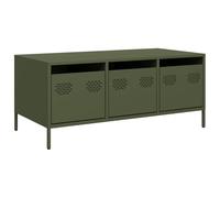 vidaXL Table basse Acier laminé à froid 101,5x50x43,5 cm Vert olive