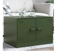 vidaXL Table basse vert olive 67x50x44 cm acier