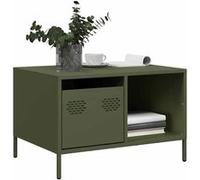 Vidaxl Table Basse Vert Olive 68,5x50x43,5 Cm Acier Laminé À Froid Multicolore