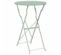 vidaXL Table bistrot Menthe Claire Ø 50 x 71 cm Acier revêtu de Poudre, Table de Bistro Ronde, Moderne et Pliable, pour Jardin et terrasse, Gain de Place, mobilier extérieur Pratique