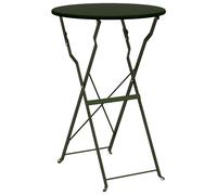 Vidaxl Table Bistrot Pliable Vert Foncé Ø50x71 Cm Acier Revêtu Vert