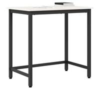 vidaXL Bureau rectangulaire 80×50×77 cm blanc – Bois d'ingénierie, cadre acier, hauteur réglable