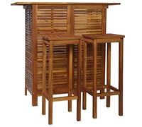 vidaXL Table Chaises de Bar 3 pcs Bistrot Salle à Manger Bois d'Acacia Massif