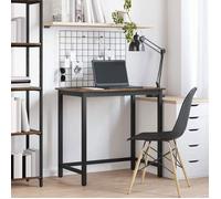 vidaXL – Table de bureau chêne fumé 100×50×76,5 cm – Bois d'ingénierie & acier, réglable