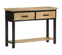 Vidaxl Table Console 110x30x75 Cm Bois De Manguier Massif Brut Marron