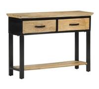 Vidaxl Table Console 110x30x75 Cm Bois De Manguier Massif Brut Marron