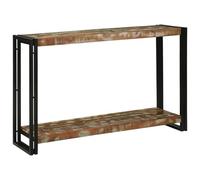 vidaXL Table Console 120 x 33 x 75 cm Bois de récupération Massif, Table Console rectangulaire Tendance, métal Chic, Surface Bois Fait à la Main, déco pour Le Salon.