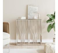 vidaXL Table console 70x30x70 cm acier inoxydable et verre 350033