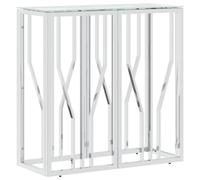 vidaXL Table console 70x30x70 cm acier inoxydable et verre 350033