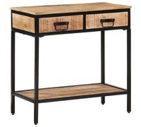 Vidaxl Table Console 70x35x70 Cm Bois De Manguier Massif Brut Marron