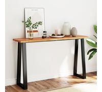 vidaXL Table Console à Live Edge 140x40x80 cm Bois d'acacia Solide, Table, Table d'appoint, Table de Couloir, Table d'entrée, Bout de canapé