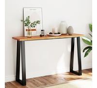vidaXL Table console à live edge 140x40x80 cm bois d'acacia solide Marron