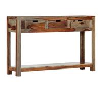 vidaXL Table console avec 3 tiroirs 120x30x75 cm Bois massif de Sesham Marron