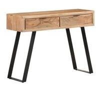 vidaXL Table Console avec Bord Naturel Table de Couloir Table d'Entrée Table sous Miroir Salon Salle de Séjour Intérieur 100x35x76 cm Bois d'Acacia Brun G