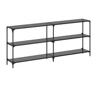 Table console avec dessus en verre noir 194,5x30x81 cm acier Noir G