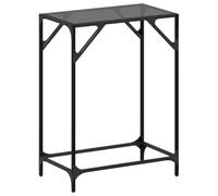 vidaXL Table Console avec Dessus en Verre Noir 60x35x81 cm Acier, Table de canapé, Table de Couloir, derrière la Table de canapé, Table d'entrée