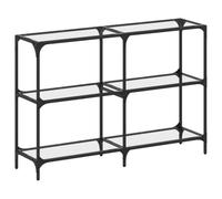 vidaXL Table console – Table de canapé / d'entrée, dessus en verre transparent 118,5×30×81 cm