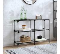 Vidaxl Table Console Avec Dessus En Verre Transparent 118,5x30x81 Cm Multicolore