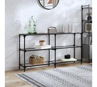 Vidaxl Table Console Avec Dessus En Verre Transparent 158,5x30x81 Cm Multicolore