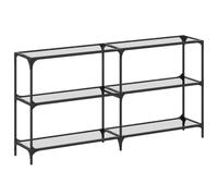 Table console avec dessus en verre transparent 158,5x30x81 cm Transparent G