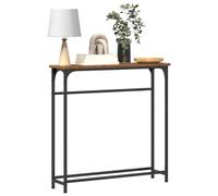 Table Console en Bois Vieilli 75x19,5x75 cm en Bois Agencé et Acier