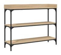 vidaXL Table console avec étagère – Bout de canapé industriel, chêne Sonoma