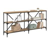 vidaXL Table console industrielle Chêne artisanal 160x30x75 cm 4 étagères Bois d'ingénierie Fer