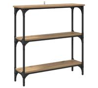 vidaXL Table Console avec étagère chêne Artisanal 75 x 22.5 x 75 cm, Console de Salon, Design Compact, étagère Industrielle, Surface rectangulaire, Table déco, Rangement étroit