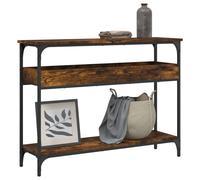 vidaXL Table console avec étagère chêne fumé 100x29x75 cm 837719 Marron G