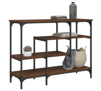 vidaXL Table Console avec Étagères, Bout de Canapé avec Pieds, Table d'Appoint avec Rangement, Meuble de Salon Entrée, Industriel, Chêne Marron