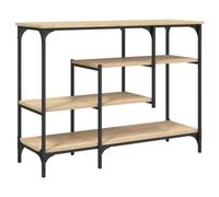 vidaXL Table console avec étagères et rangement, style industriel, Chêne Sonoma