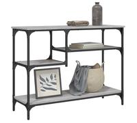 vidaXL Table Console avec Étagères, Bout de Canapé avec Pieds, Table d'Appoint avec Rangement, Meuble de Salon Entrée, Industriel, Sonoma Gris