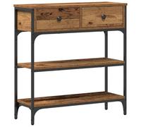 vidaXL Table Console avec tiroir Bois Ancien 72,5 x 25 x 75 cm, Table Console rectangulaire, Design Industriel, Bois résistant, Parfait pour Un Salon Moderne.