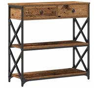 Table Console Vidaxl En Bois Ancien 75x28x75 Cm En Bois D'ingénierie Et Acier