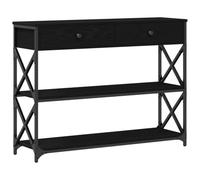 vidaXL Table Console Noir Chêne 100x28x75 cm Bois d'ingénierie et Acier