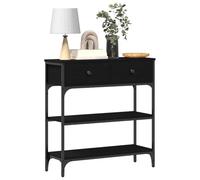 vidaXL Table console avec tiroir – Chêne noir, 72,5×25×75 cm, design industriel