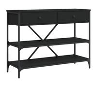 vidaXL Table console 833403 avec tiroirs et étagères – noir, bois d'ingénierie