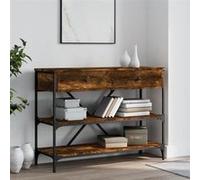 vidaXL Table console 833405 avec tiroirs et étagères chêne fumé