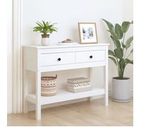 vidaXL Table console Blanc 100x35x75 cm Bois massif de pin 814625