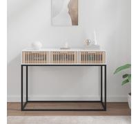 vidaXL Table Console, Table d'Appoint avec 3 Tiroirs, Meuble de Rangement Salle de Séjour Salon, Scandinave, Blanc Bois 352106