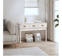 vidaXL Table console Blanc 114x40x75 cm Bois massif de pin 821755