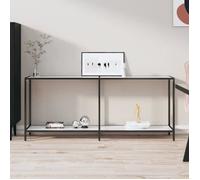vidaXL Table console Blanc – Verre trempé – 180x35x75,5 cm