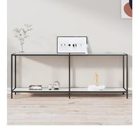 vidaXL Table console Blanc 200x35x75,5 cm Verre trempé