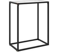 Vidaxl Table Console Blanc 60x35x75 Cm Verre Trempé