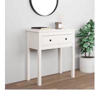 vidaXL Table console Blanc 70x35x75 cm Bois massif de pin 814610