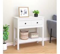 vidaXL Table console Blanc 75x35x75 cm Bois massif de pin 814620